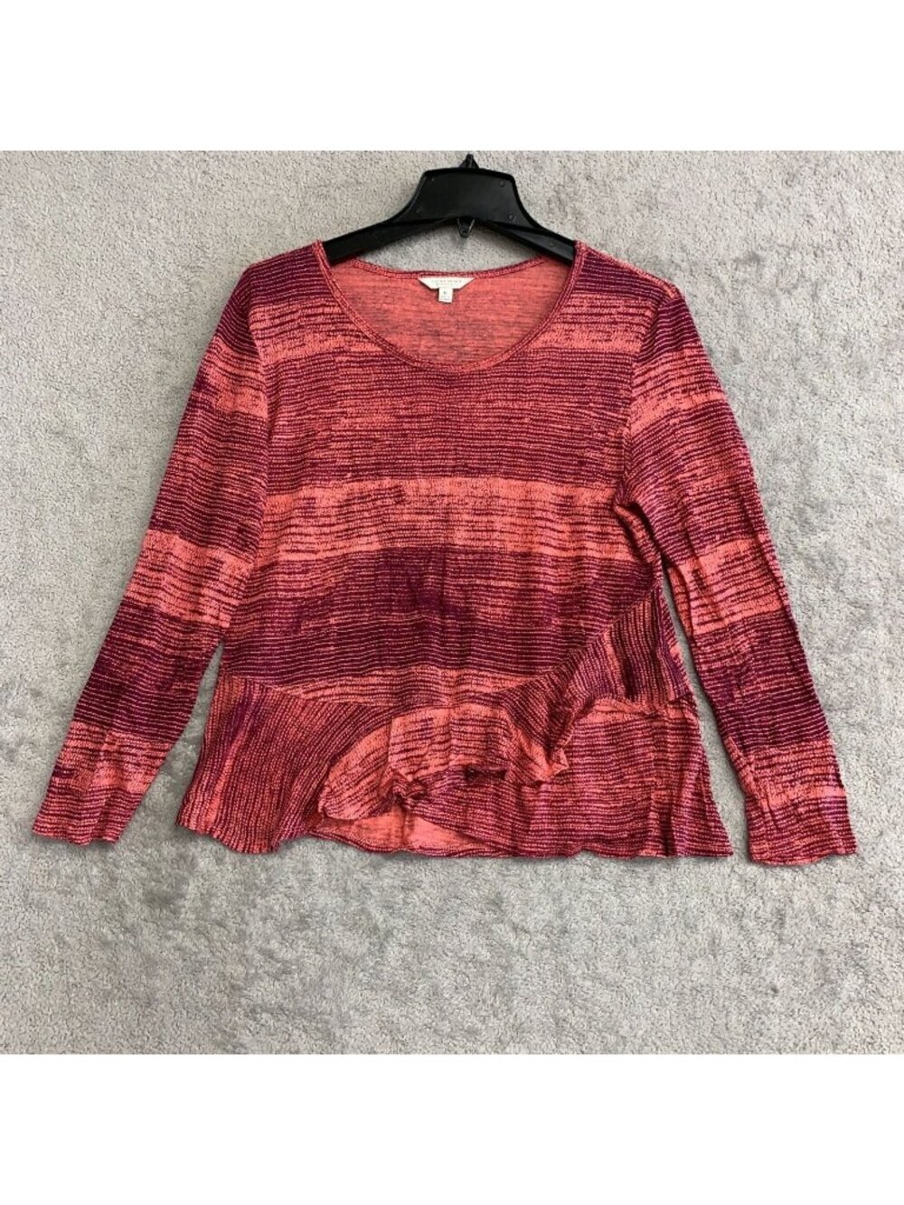 Lucky Brand Women's M Striped Long Sleeve Cotton Top  P0006